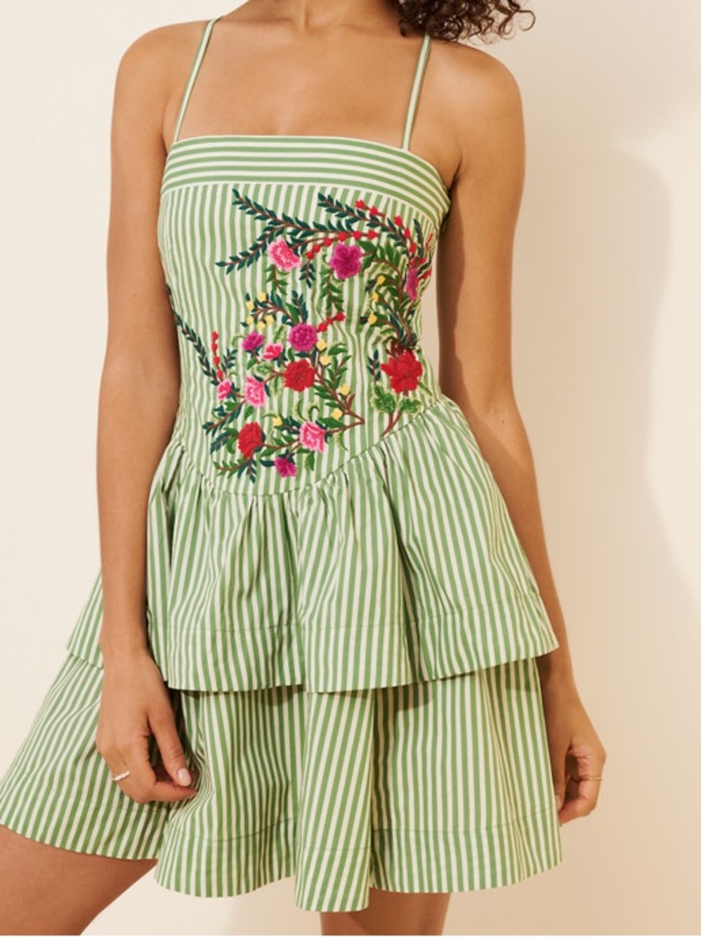 Maeve Cotton Halter Tiered Mini Dress Size 2X